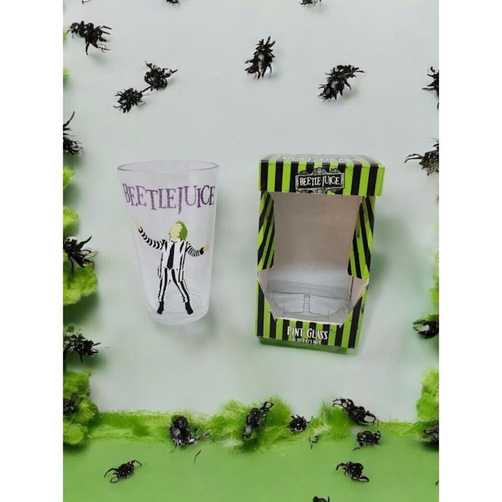 Beetlejuice Pint Glass 16 Oz / 473 ML With Collector's Box